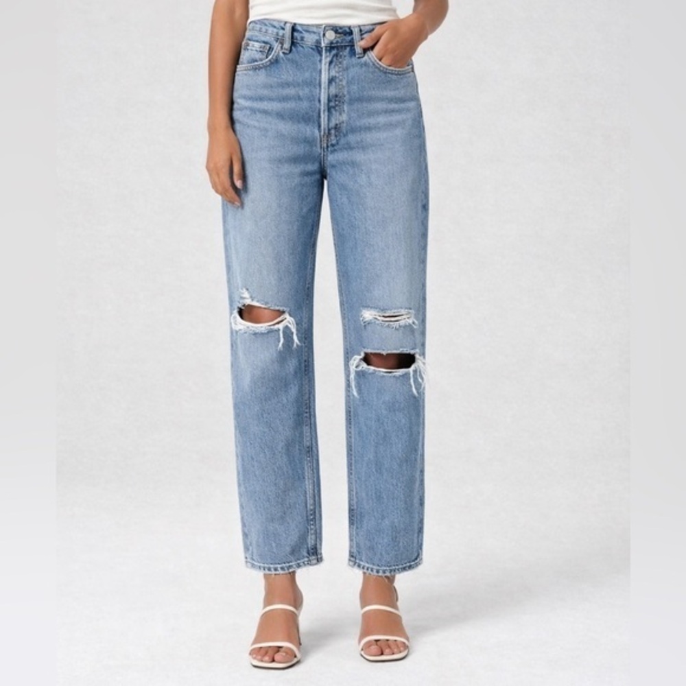 AGOLDE 90s distressed straight jeans organic cotton